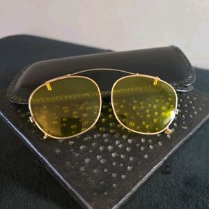 Vintage Bausch & Lomb 48 Ray-Ban Clip-On Sunglasses Yellow Kalichrome Lenses